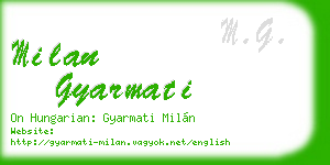 milan gyarmati business card